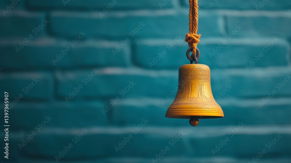 Obraz premium Golden Temple Bells Ringing in a Festive Atmosphere with Prayers Echoing in the Air