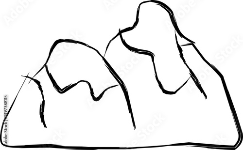 rocky mountain icon in doodle style