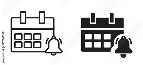 Calendar icon for design. Simple flat style personal organizer with reminder event symbol.