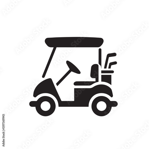 Golf Cart Symbol Silhouette Vector
