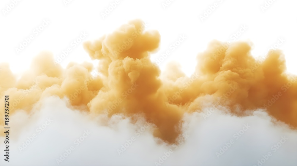Isolated Cloud Formation in Shape of Orb with Smoke and Mist