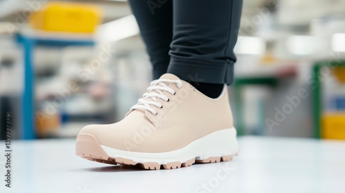 Person Showing Off Custom Made Orthotics in Modern Footwear with Comfortable Design and Vibrant Color