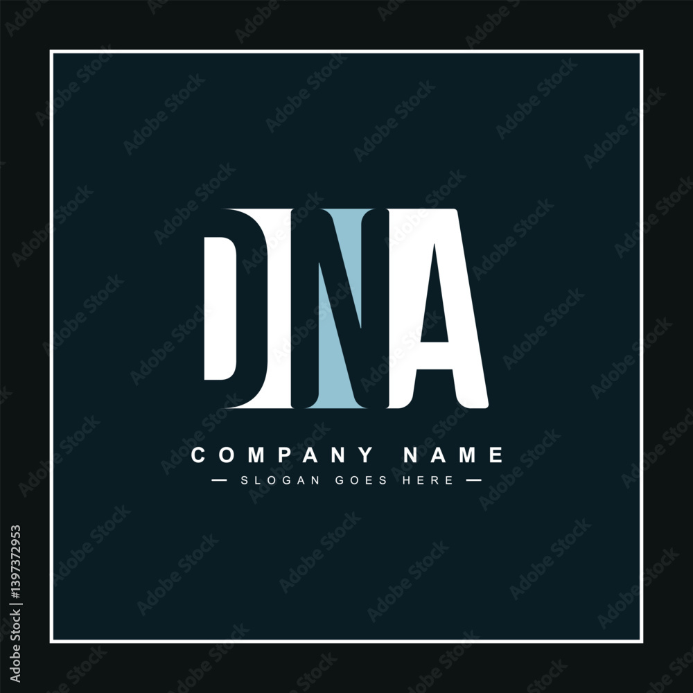 Fototapeta premium DNA Initials Logo - Vector Logo Template for Initial Letters D, N and A