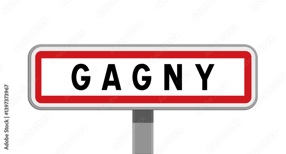 Panneau sur poteau de Gagny, Seine-Saint-Denis, Île-de-France Panneau sur poteau de Gagny, Seine-Saint-Denis, Île-de-France