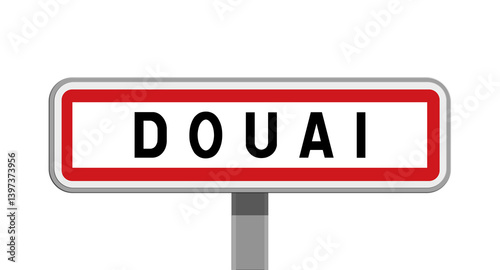 Panneau sur poteau de Douai, Nord, Hauts-de-France