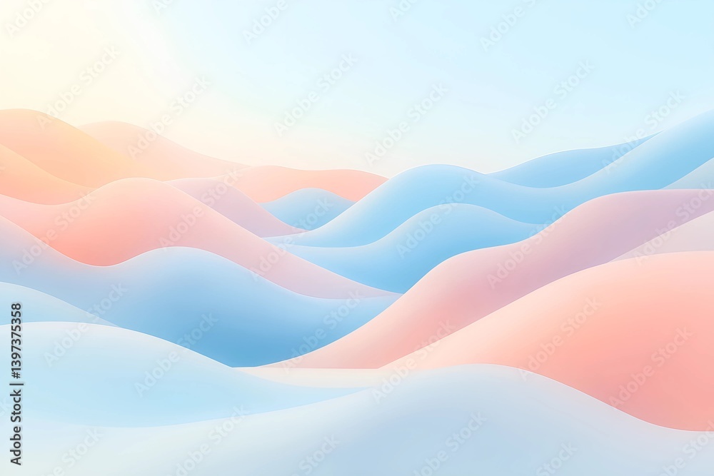 Fototapeta premium “Abstract Pastel Background with Soft Gradient and Flowing Shapes”