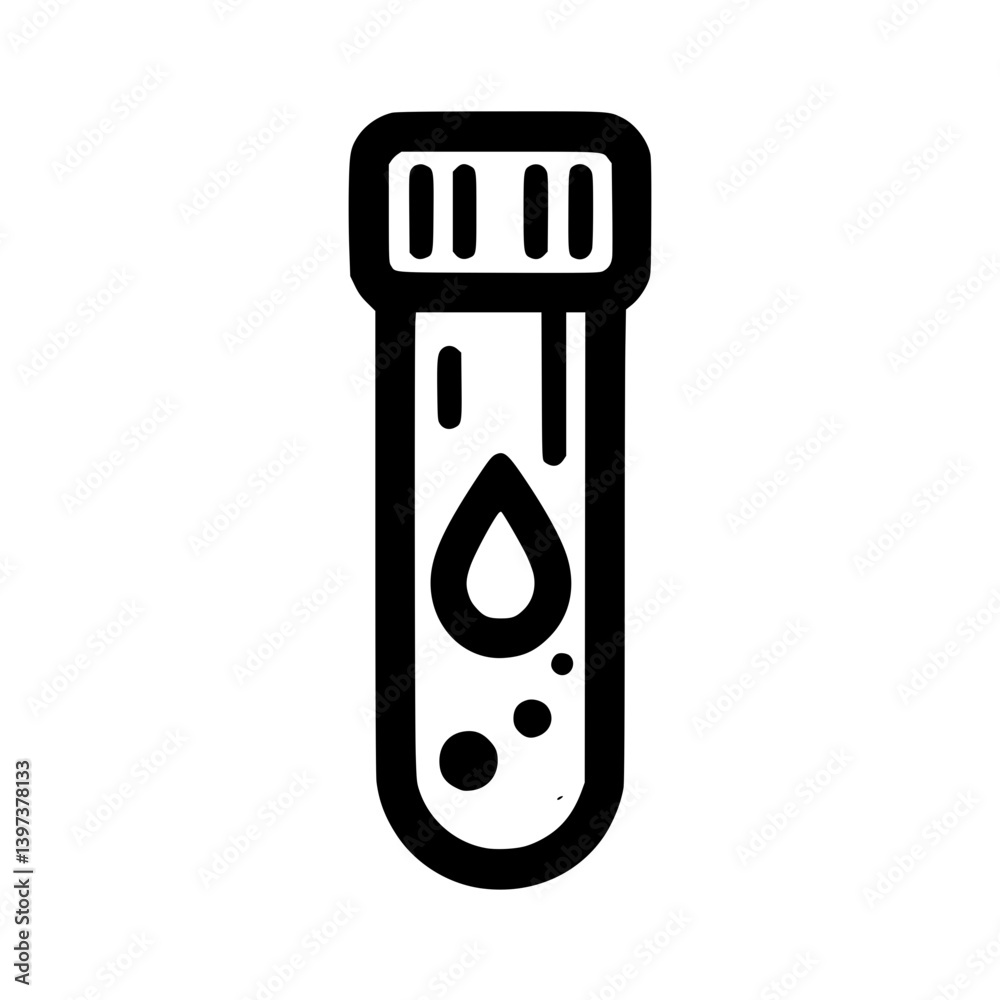 Design of blood test tube icon in outline style Design of blood test tube icon in outline style