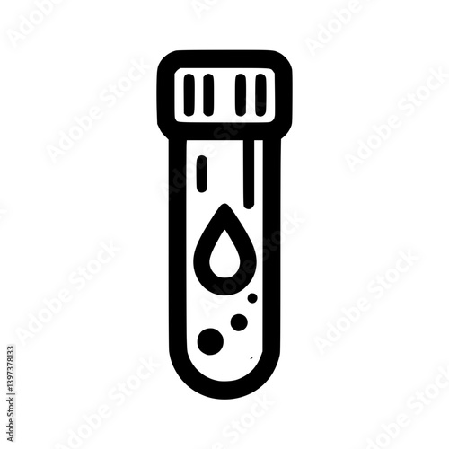Design of blood test tube icon in outline style  
