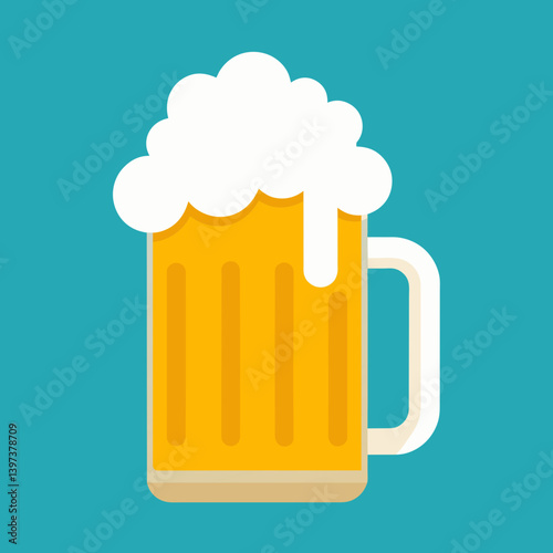 beer, alcoholic drink, vector illustration