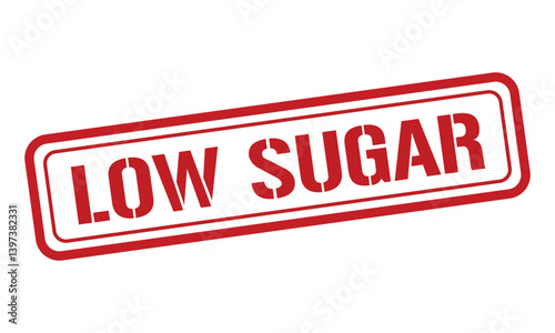 LOW SUGAR red stamp text vector, rubber stamp