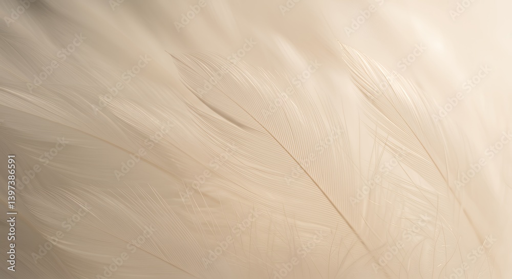 Obraz premium Close Up of Delicate White Feathers Background Texture Light Color