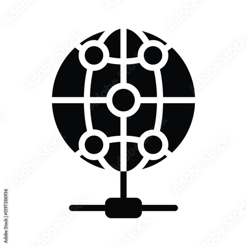 Ready to use glyph style icon of shared web networking