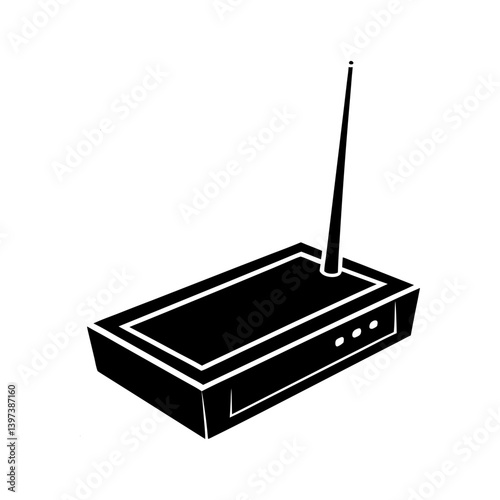 Modem silhouette vector