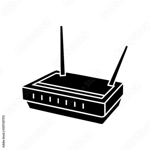 Modem silhouette vector