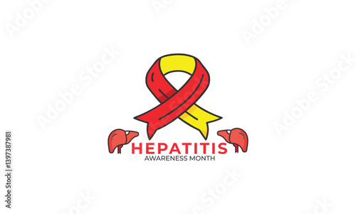 Hepatitis awareness month. background, banner, card, poster, template. Vector illustration.