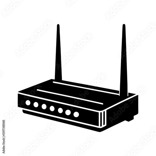 Modem silhouette vector