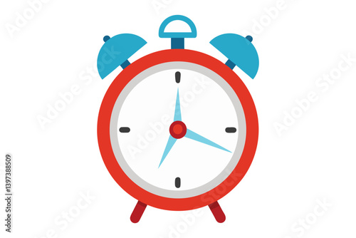 Red alarm clock vector illustration isolated on white background 