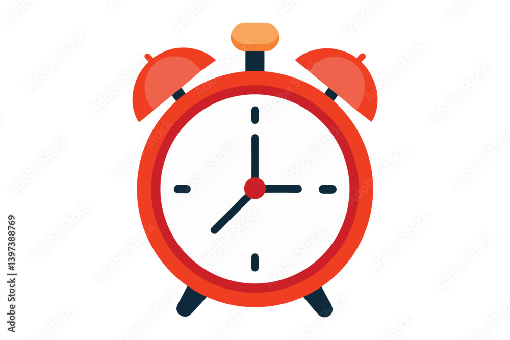 Red alarm clock vector illustration isolated on white background Red alarm clock vector illustration isolated on white background
