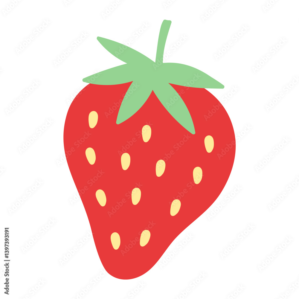 Obraz premium Strawberry fruit hand drawn vector illustration