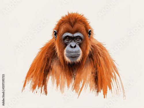 Canopy contemplation in orangutan isolated watercolor vector illustration svg 
