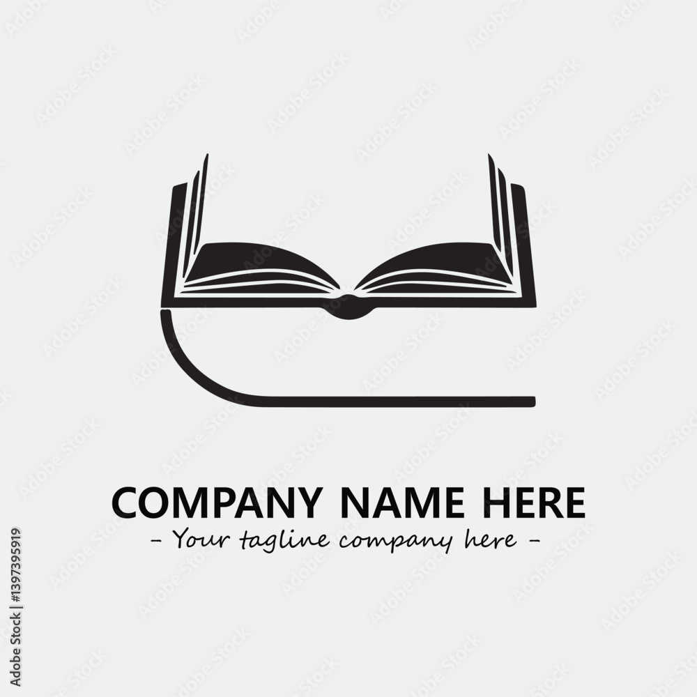 Book illustration black and white for logo company vector image
Book illustration black and white for logo company vector image