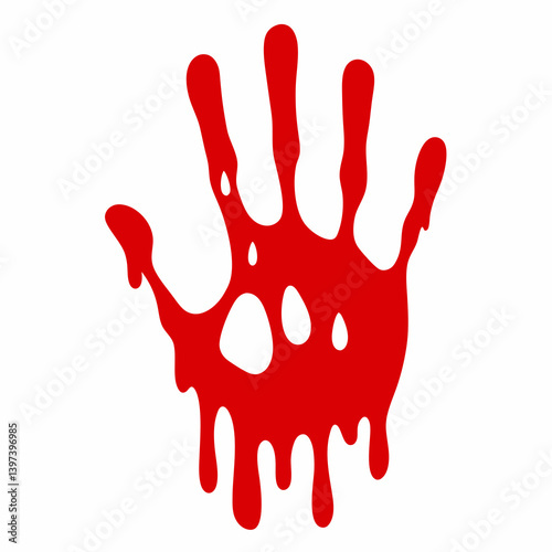 Bloody Hand Symbol Vector Graphic.