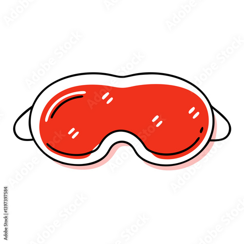 Red Eye Mask for Sleep and Relaxation on White Background  