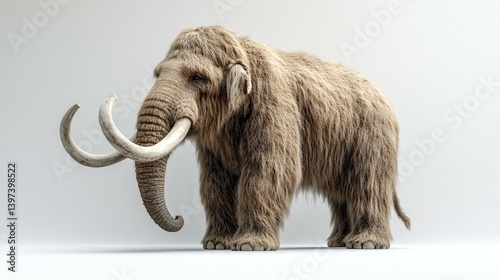 woolly mammoth 3d render isolated on white background 
