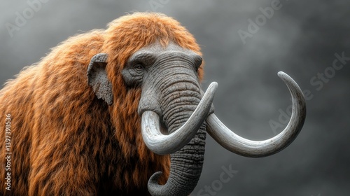 woolly mammoth 3d render isolated on white background 