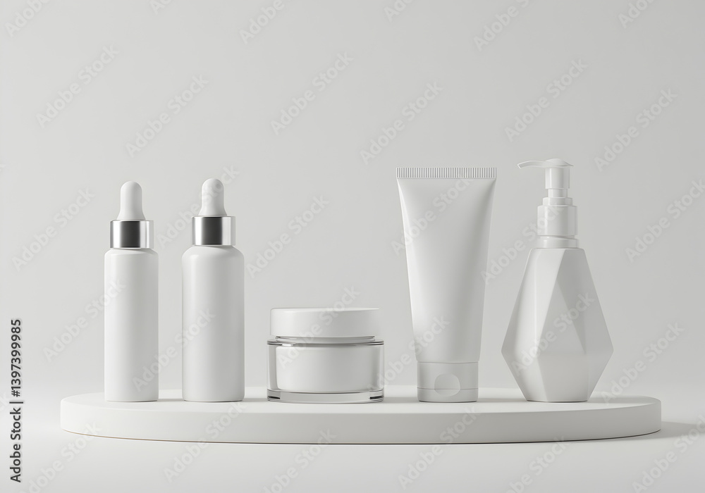 Complete white skincare line product display