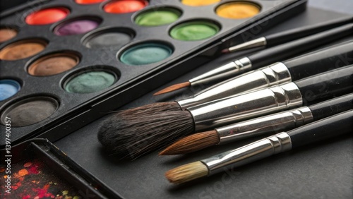 High-resolution black watercolor brush strokes and elegant ink splatters offer artistic texture.