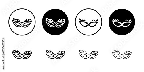 Mask for brazil carnival celebration icon Black and white outline vector