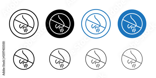 No smell sign Black and white outline vector