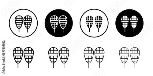 Snowshoes icon Black and white outline vector