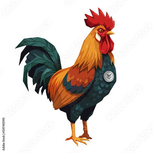 Colorful Rooster Illustration