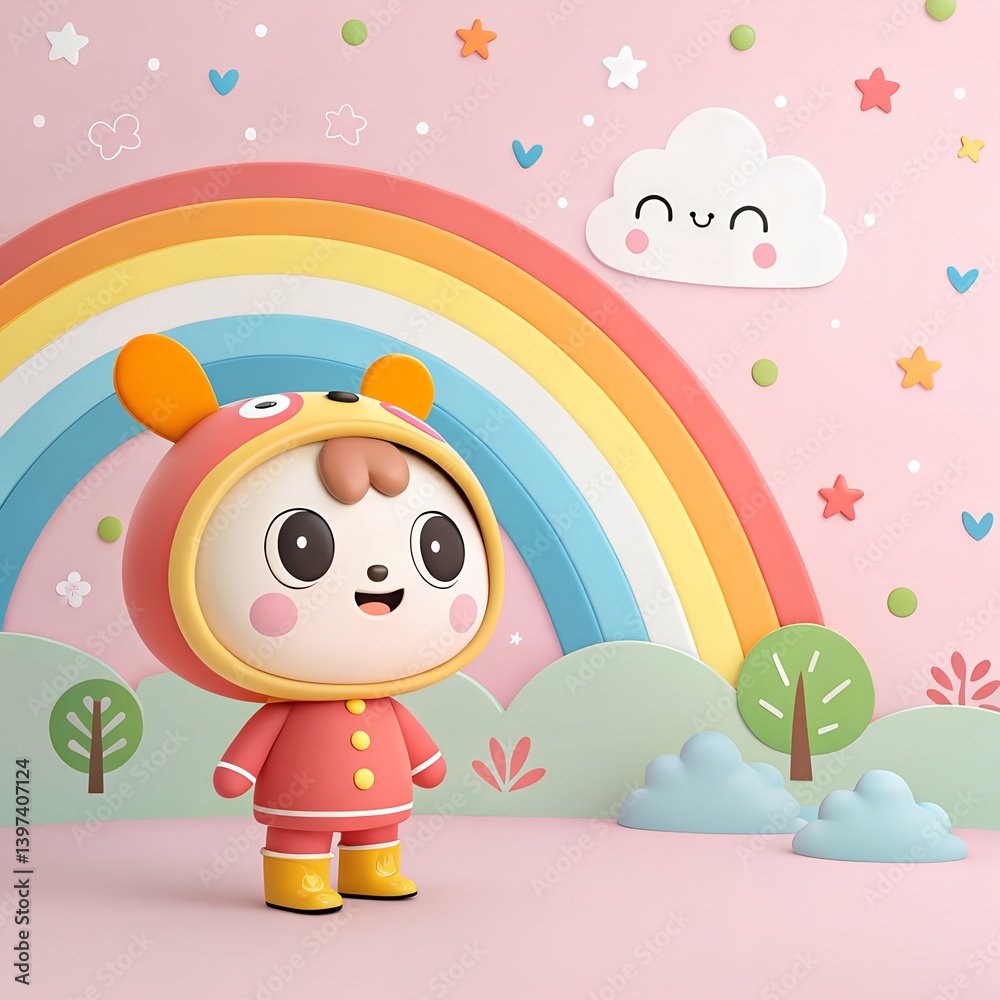 Cartoon 3D character, cartoon illustration, wallpaper for kids, cute cartoon character background Cartoon 3D character, cartoon illustration, wallpaper for kids, cute cartoon character background