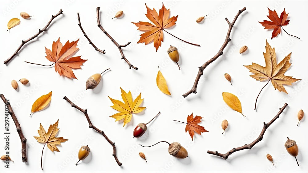 Rustic Elegance: Twigs and Leaves Displayed Rustic Elegance: Twigs and Leaves Displayed