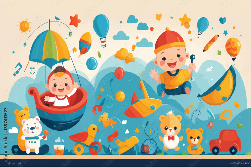 Fototapeta premium baby and baby games