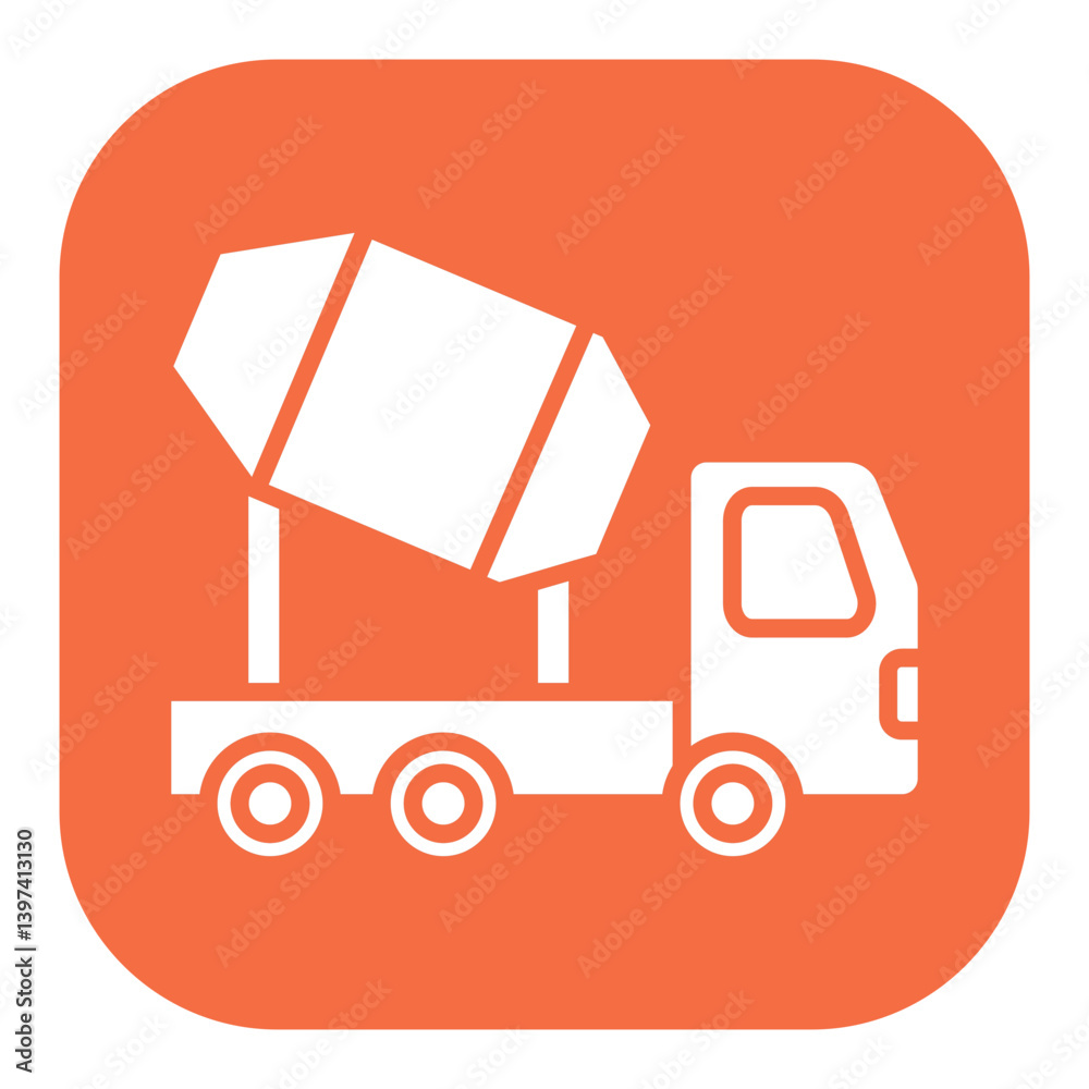 Fototapeta premium Concrete Mixer Truck Icon