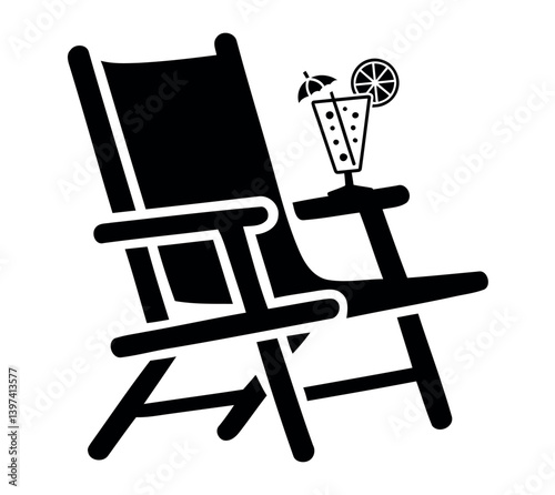 Rocking Chair Vector Illustration  Classic Furniture Silhouette