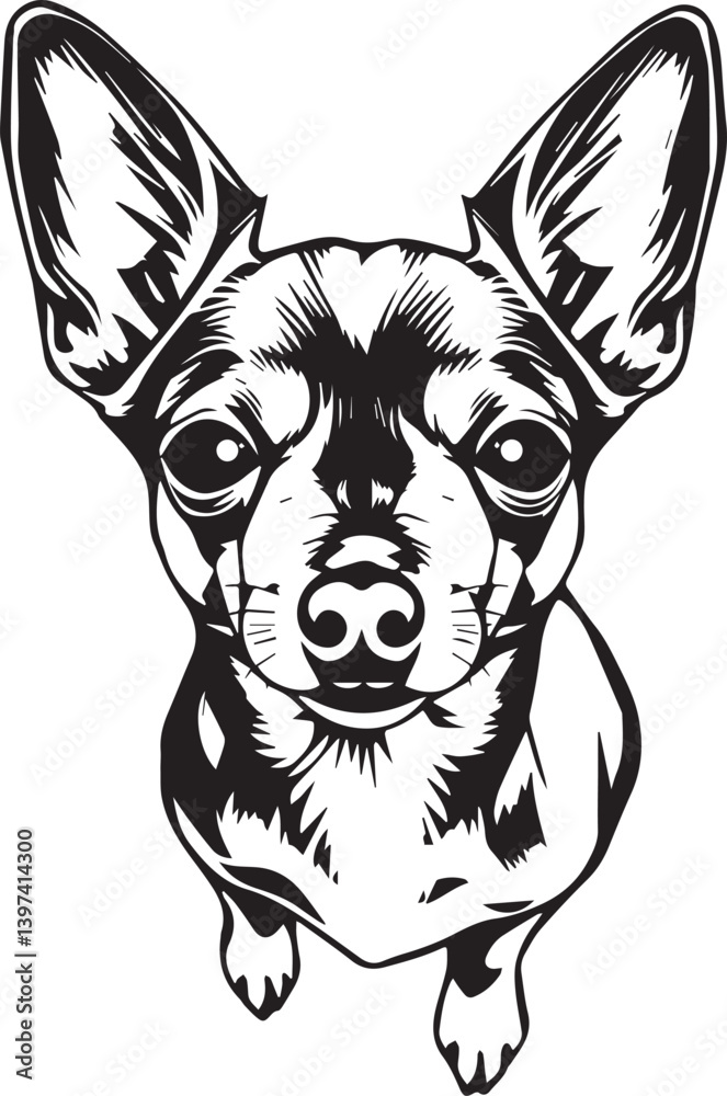 Chihuahua dog . Hand drawn vector illustration Chihuahua dog . Hand drawn vector illustration