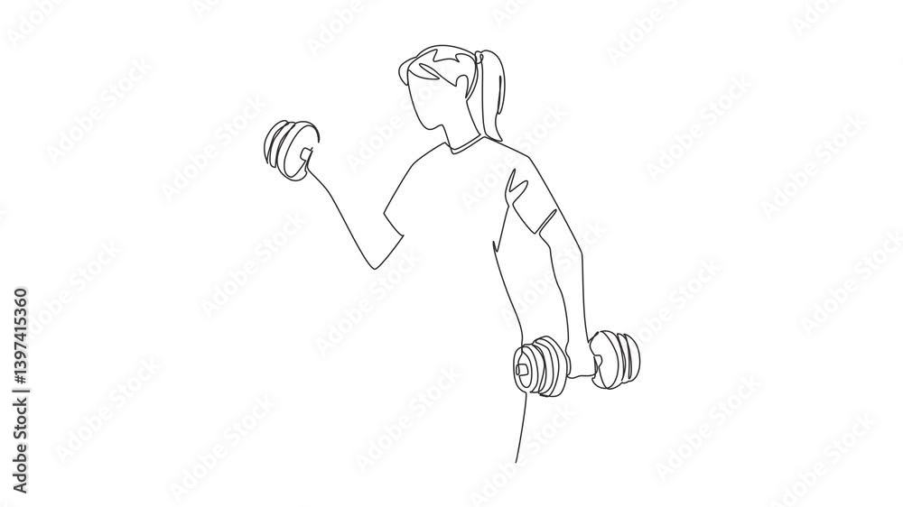 Self drawing animation of single continuous line drawing a woman ...
