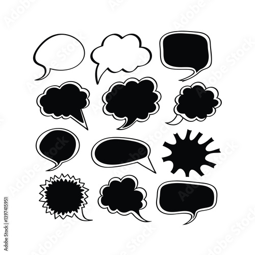set of speech bubbles