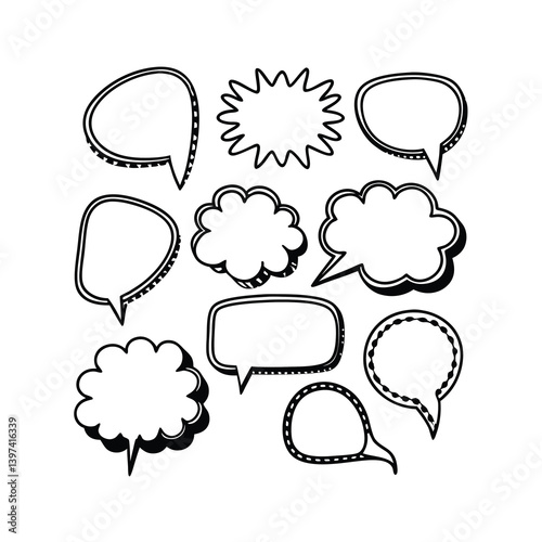 set of speech bubbles