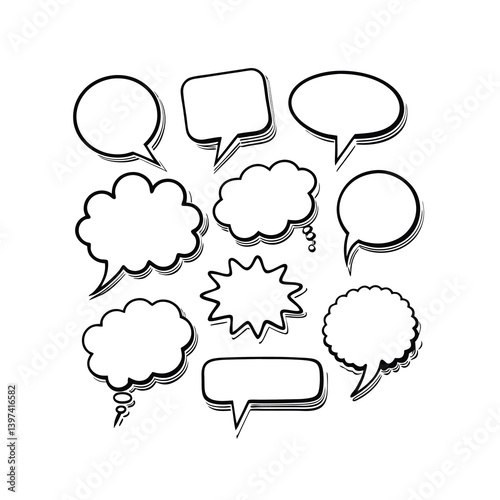 set of speech bubbles