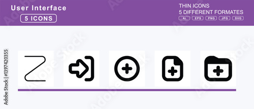 Set of 5 thin user interface icons,snowman, head, snowmobile, snowplow, soap