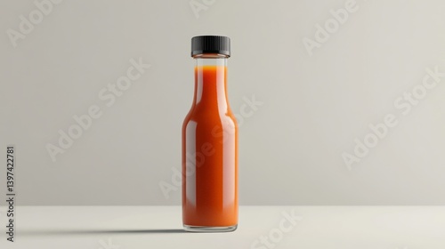 Small chili sauce bottle mockup.