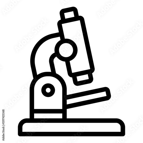 Microscope line icon, clinical research concept. Vector graphics. Laboratory tool, optics sign on white background, style mobile or design.