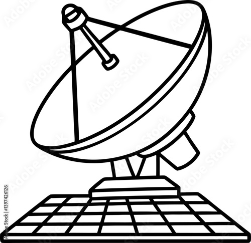 satellite dish antenna outline communication technology, broadcasting signal receiver