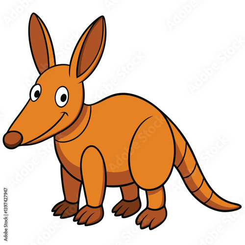 Flat Design Aardvark Character